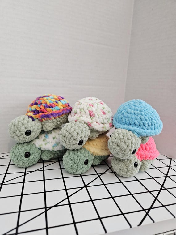 Crochet Turtle Plushie, Handmade Amigurumi Turtle, Soft Stuffed Animal, Cute Crochet Toy