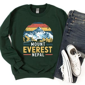 Mount Everest Sweatshirt, Nepal Wandern Rundhalsausschnitt, Himalaya Abenteuer Pullover