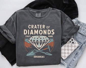 Camiseta del parque estatal Crater of Diamonds, Arkansas, camiseta de colores cómodos, sudadera con capucha, sudadera, manga larga, camiseta para niños, aventura de búsqueda de gemas