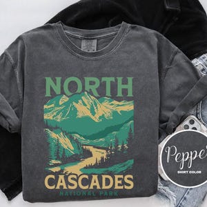 Camiseta North Cascades National Park, Washington, camiseta Comfort Colors, moletom com capuz, moletom, manga comprida, camiseta infantil, caminhada na natureza