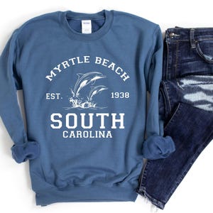 Myrtle Beach Sweatshirt Unisex Crewneck, Myrtle Beach South Carolina Dolphins Sweatshirt