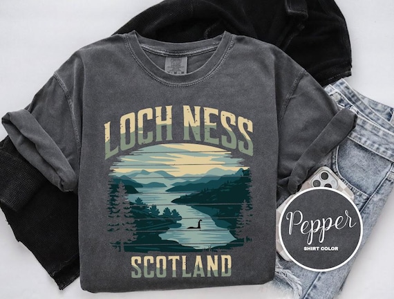 Loch Ness Shirt, Nessi Scotland Comfort Colors T-Shirt, Long Sleeve, Sweatshirt, Lightweight Hoodie, Kids Tee, Travel Tee