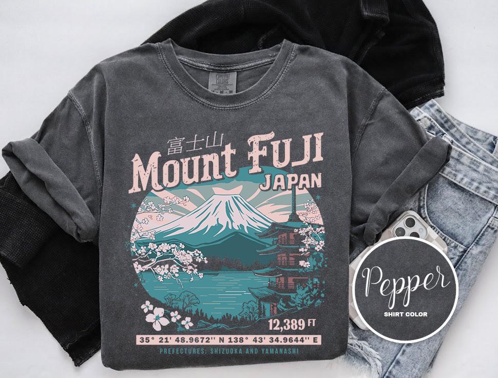 Mount Fuji Shirt, Japan, Cherry Blossoms Design, Comfort Colors T