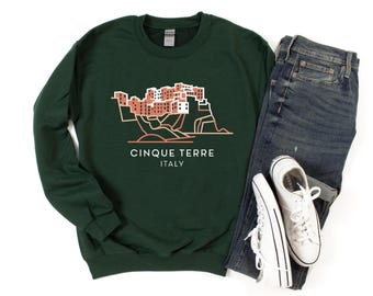 Cinque Terre Crewneck – Italienisches Küstendorf Sweatshirt