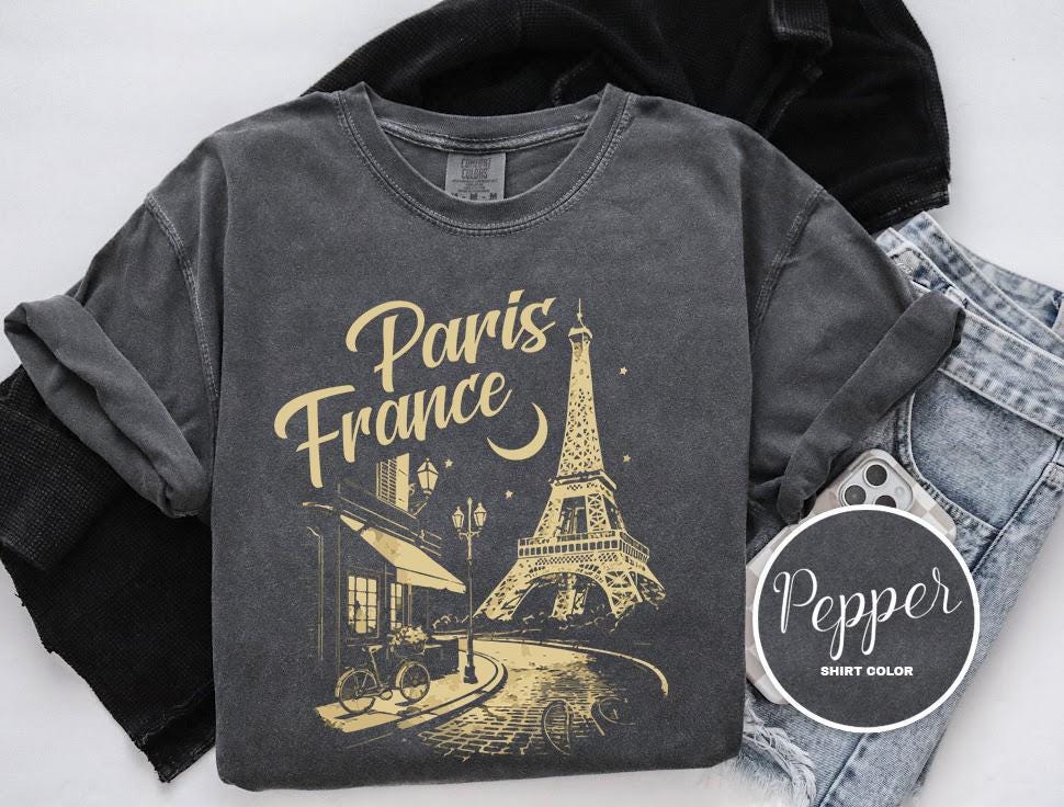 Paris France Shirt, Eiffel Tower Design, Comfort Colors T-shirt