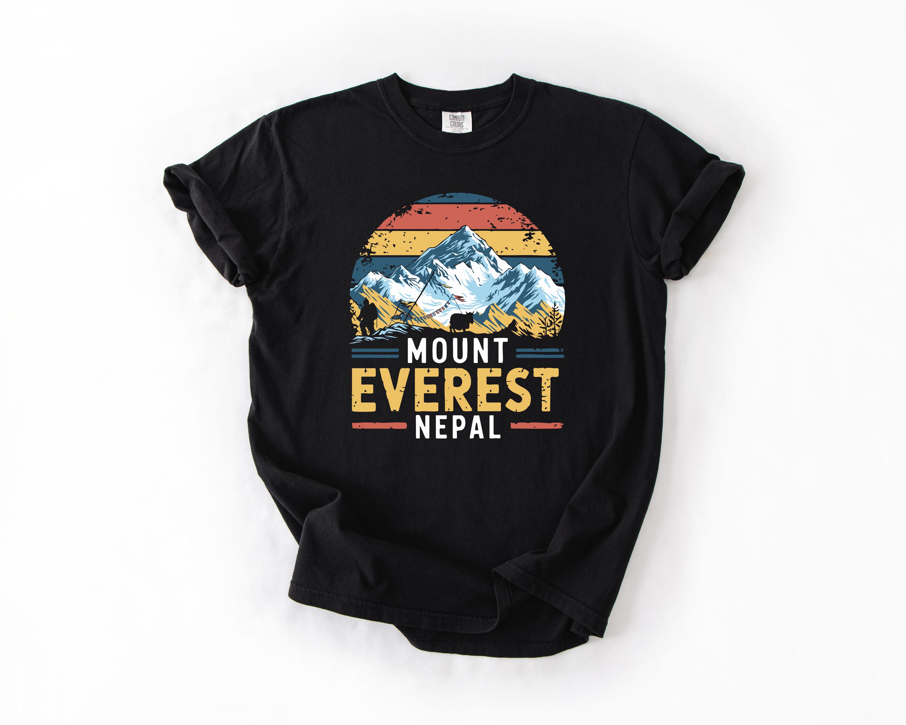 Mount Everest Shirt, Comfort Colors T-Shirt, Long Sleeve, Sweatshirt, Lightweight Hoodie, Nepal Hiking Tee