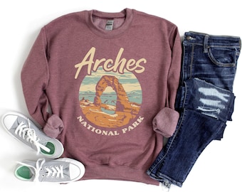Arches National Park Sweatshirt Unisex Crewneck, Arches Moab Utah Sweatshirt