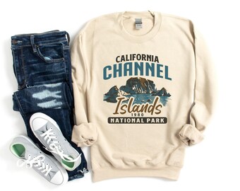 Channel Islands-sweater, uniseks sweater met ronde hals, Channel Islands National Park, Californië
