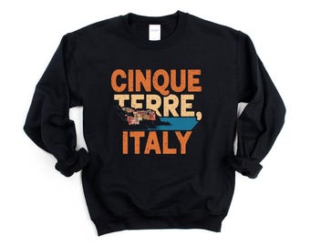 Cinque Terre Sweatshirt Unisex Rundhals, Cinque Terre Italien Sweatshirt