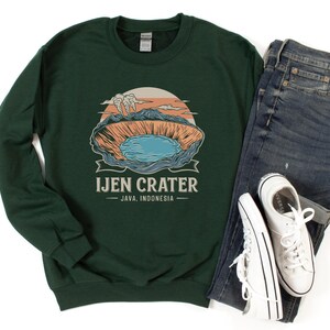 Ijen Crater Crewneck – Indonesia Volcano Sweatshirt, Java Mountain Fleece