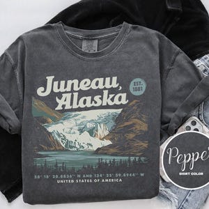 Chemise Juneau Alaska, Mendenhall Glacier T-shirt Juneau Comfort Colors, sweat à capuche, sweat-shirt, manches longues, t-shirt enfant, aventure côtière