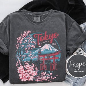 Tokyo Japan Shirt, Cherry Blossoms Design, Comfort Colors T-Shirt, Hoodie, Sweatshirt, Long Sleeve, Kids Tee, Urban Adventure image 1