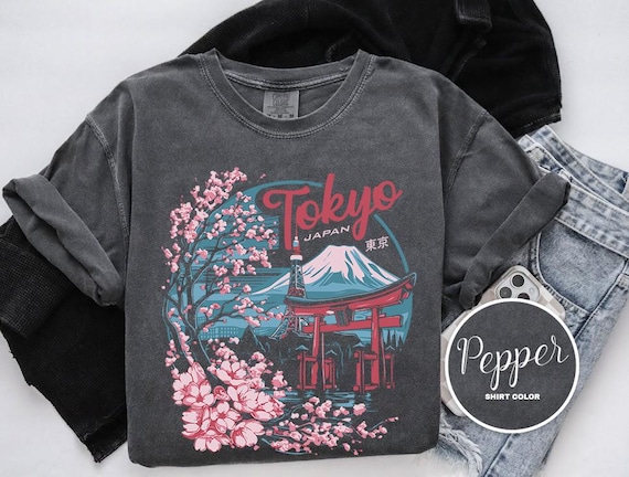 Tokyo Japan Shirt, Cherry Blossoms Design, Comfort Colors T-Shirt, Hoodie, Sweatshirt, Long Sleeve, Kids Tee, Urban Adventure