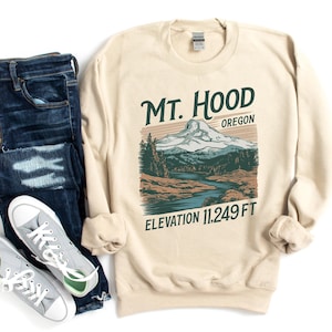 Mt. Hood Sweatshirt Unisex Crewneck, Mount Hood Oregon Sweatshirt