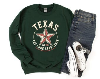 Texas Lone Star Crewneck - Vintage Zustand-Stolz-Sweatshirt