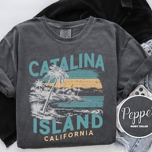 Camiseta de la isla Catalina, California, camiseta de colores cómodos, sudadera con capucha, sudadera, manga larga, camiseta para niños, aventura costera imagen 1