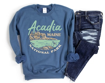 Acadia Sweatshirt Unisex Rundhalsausschnitt, Acadia National Park Maine Sweatshirt