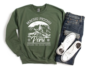 Machu Picchu Sweatshirt Unisex Crewneck, Machu Picchu Peru Sweatshirt