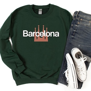 Barcelona Sweatshirt - Spain Crewneck Minimalist Sagrada Familia Design