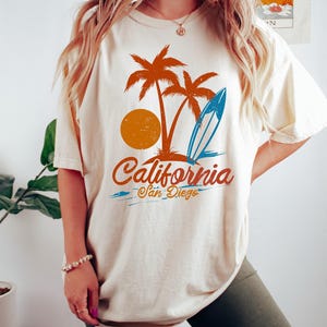 San Diego California Shirt, Comfort Colors T-Shirt, Hoodie, Sweatshirt, Long Sleeve, Surfer Kids Tee, Surfing Surfboard
