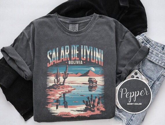 Salar de Uyuni Shirt, Bolivia Salt Flats T-Shirt, South America Shirt, Comfort Colors, Kids Tee, Long Sleeve, Sweatshirt, Lightweight Hoodie