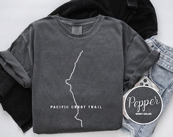 Pacific Crest Trail-shirt, PCT Hike Comfort Colors T-shirt, hoodie, sweater, lange mouw, kinder-T-shirt, wandelen in de natuur