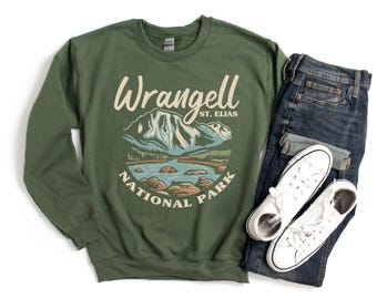 Wrangell-St. Elias Sweatshirt Unisex Rundhals-Sweatshirt, Wrangell St. Elias National Park Alaska Sweatshirt