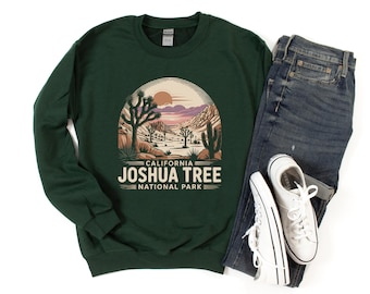 Sudadera de cuello redondo Joshua Tree – Sudadera del desierto de California, forro polar del Parque Nacional