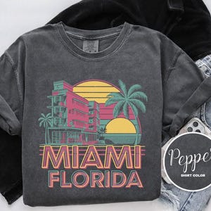 Miami Florida Shirt, Comfort Colors T-Shirt, Hoodie, Sweatshirt, Long Sleeve, Kids Tee, Coastal Adventure