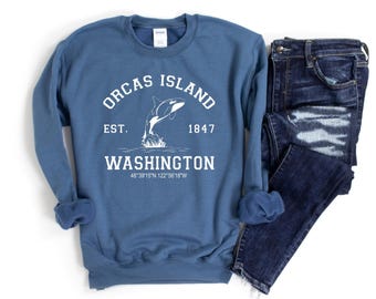 Orcas Island Sweatshirt Unisex Crewneck, Orcas Island Washington Sweatshirt