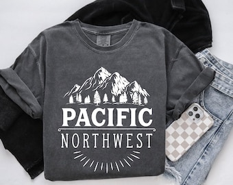 Pacific Northwest Shirt, PNW Comfort Colors T-Shirt, Hoodie, Sweatshirt, Long Sleeve, Kids Tee, Nature Hiking, Washington, Oregon