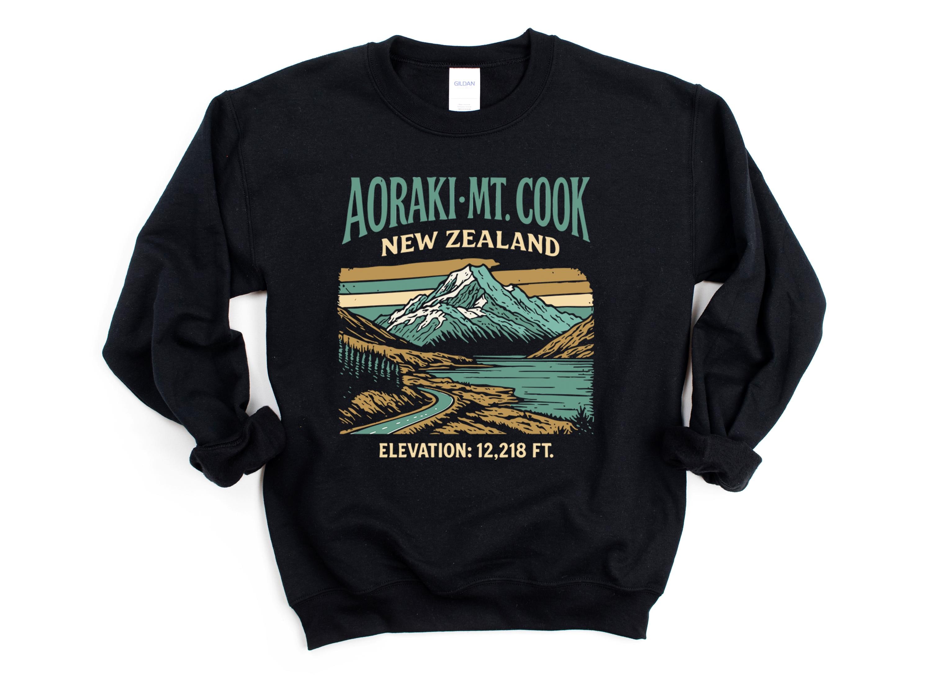 Aoraki Mt Cook Crewneck: Vintage New Zealand Mountain Sweatshirt