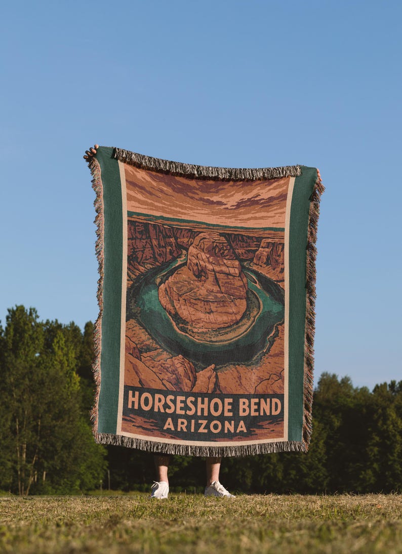 Horseshoe Bend Arizona Woven Blanket