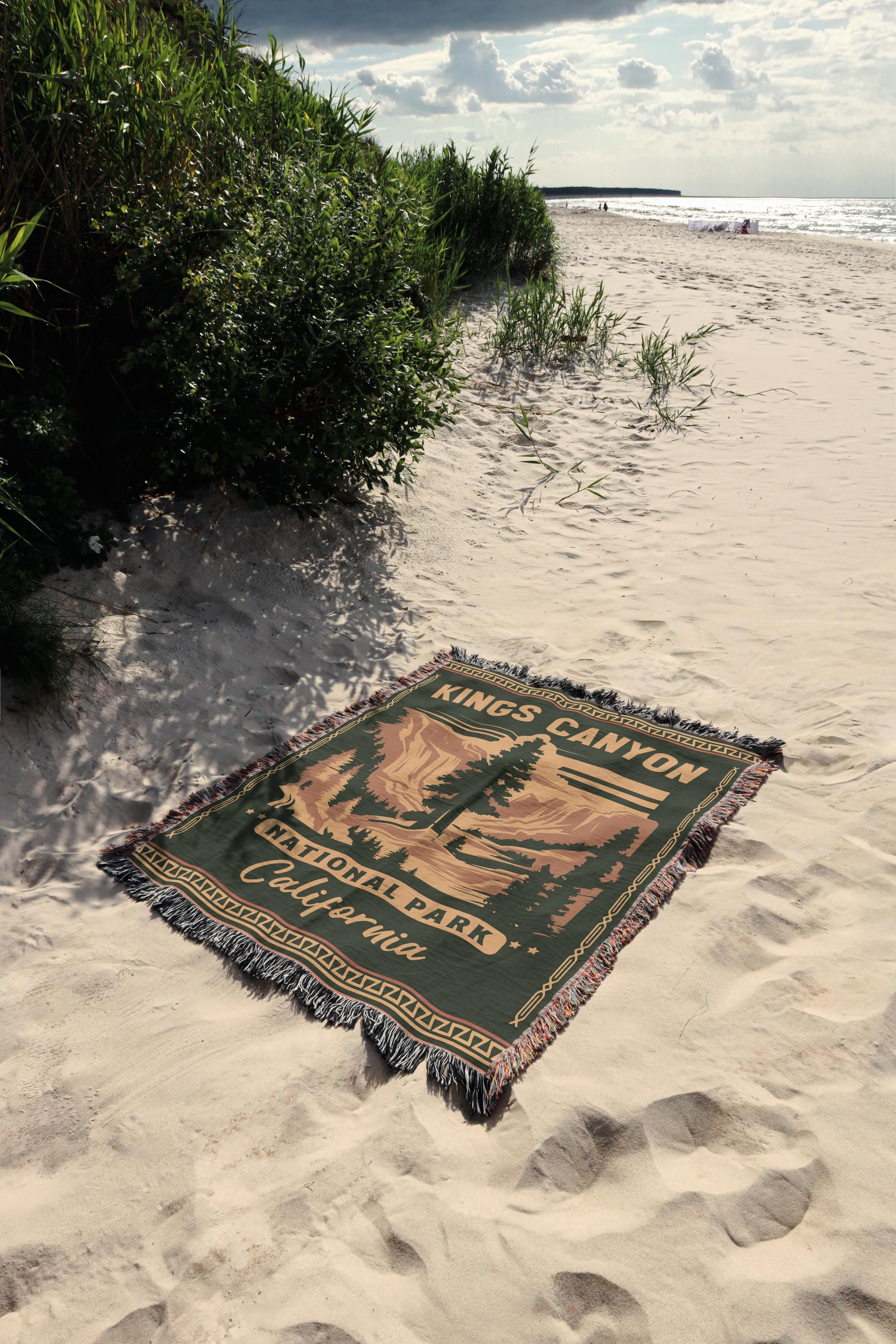 キングスキャニオン国立公園のフリンジ付き織りブランケット