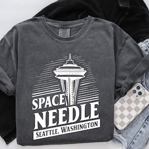 Space Needle Seattle Shirt, Washington, Comfort Colors T-Shirt, Hoodie, Sweatshirt, Long Sleeve, Kids Tee, City Adventure