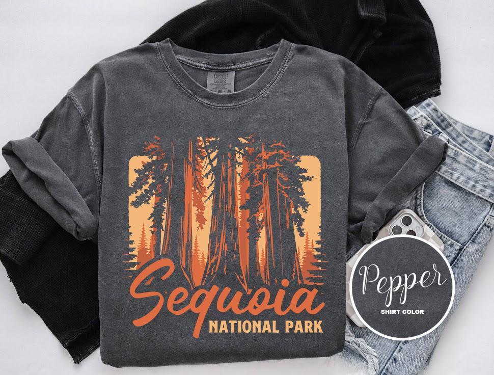 T-shirt Sequoia National Park California - Impression Arbre Géant - Coton - Neuf Sans Étiquettes