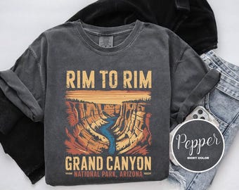 Grand Canyon Rim to Rim Shirt, Arizona T-Shirt, Comfort Colors T-Shirt, Kids Tee, Long Sleeve, Sweatshirt, Lightweight Hoodie
