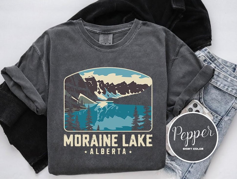 Moraine Lake Canada Shirt, Comfort Colors T-Shirt, Hoodie, Sweatshirt, Long Sleeve, Kids Tee, Nature Adventure image 1