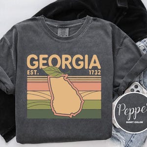 Georgia Shirt, Peach Design, Comfort Colors T-Shirt, Hoodie, Sweatshirt, Long Sleeve, Kids Tee, Southern Charm