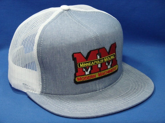 Minneapolis Moline Tractor Logo K-brand K Products Mesh High Crown Trucker  Hat Snapback US Assembled 