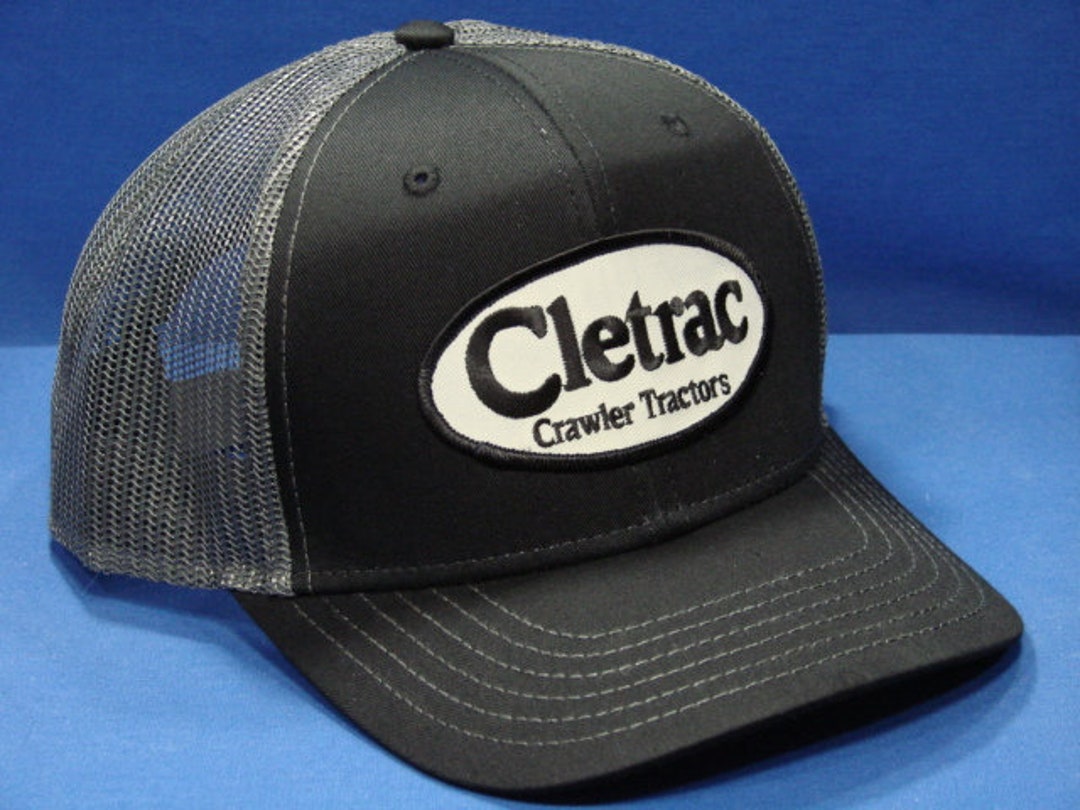 Cletrac Crawler Tractor Logo on A Black and Charcoal Mesh Trucker Hat ...