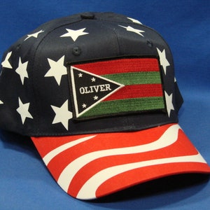Oliver Tractor Flag Logo Stars & Stripes High Crown Trucker Hat Snapback