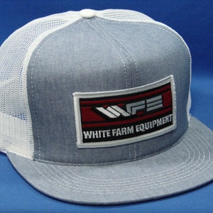 White Farm Equipment Tractor Logo K-Brand K Products Mesh High Crown Trucker Hat Snapback US Assembled