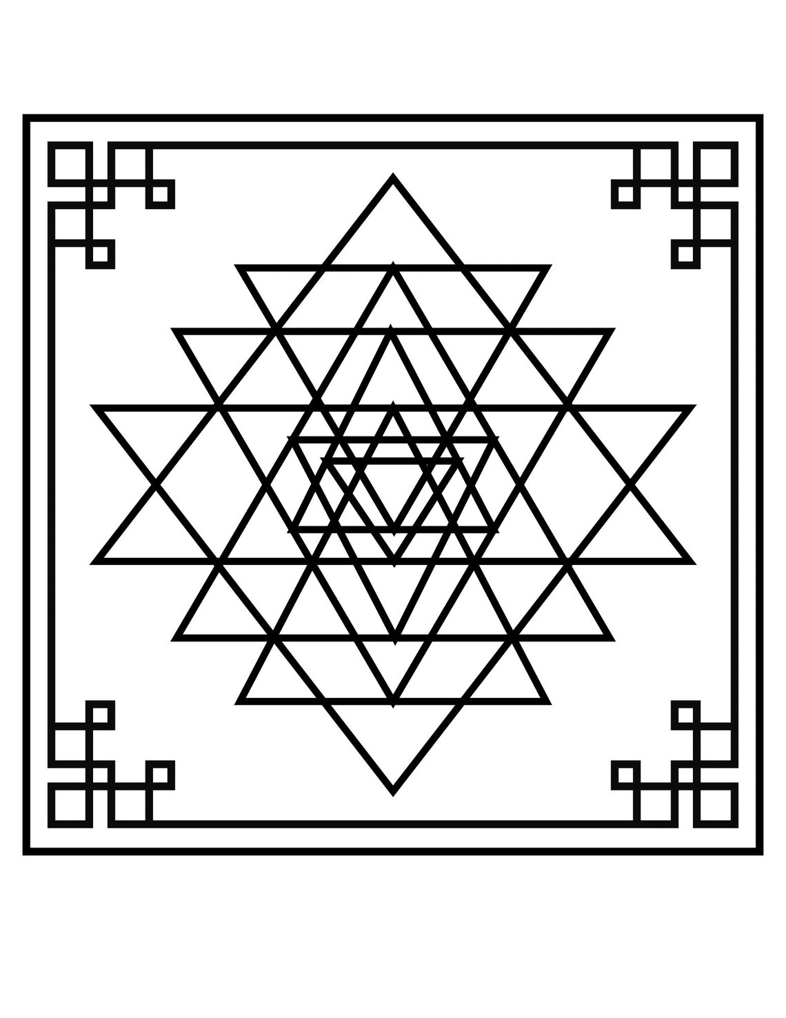 Sri Yantra Printable Coloring Page - Etsy