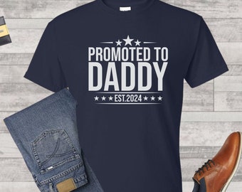 Dad To Be Shirt - Promoted To Daddy 2024 - Pregnancy Announcement Idea - Military Dad - New Dad Shirt - Early Father's Day Gift