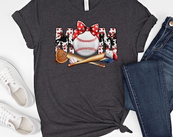 Baseball Mom Shirt - Polka Dot T-Shirt - Game Day Shirt - Cute Baseball Shirt - Baseball Apperal for Mom - Gift for Mom - His Biggest Fan
