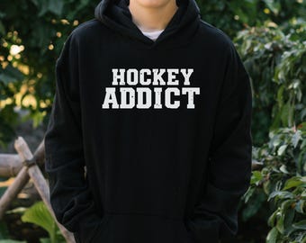 Kid's Hockey Hoodie - Hockey Lover Sweatshirt - Hockey Fan Apparel - Gift for Hockey Player - Youth Hockey Addict Hoodie - Sports Fan Gift