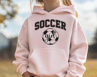 Girls Soccer Hoodie - Kids Sports Sweatshirt - Youth Soccer Team Clothing - Soccer Player Gift - Gift for Granddaughter - Soccer Apparel
