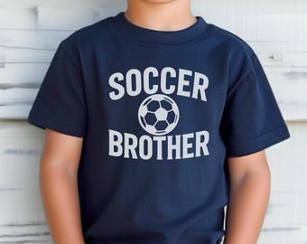 Boys Soccer Brother Shirt - Soccer Sibling Tee - Gift for Little Brother - Soccer Game Day Youth Shirt - Family Game Outfit - Sports T-shirt