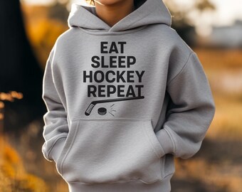 Boys Hockey Hoodie - Gift for Grandson - Kids Hockey Sweatshirt - Youth Sports Hoodie - Gift for Hockey Player